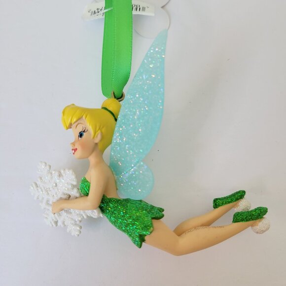 RARE Disney Parks Christmas Ornament Tinker Bell Holding a Snowflake NWT - Picture 2 of 9